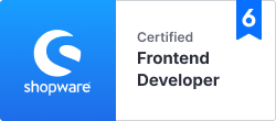 Shopware 6 Certified Frontend Developer badge
